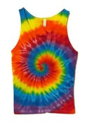 Image of Tie Dye Tank Top - Classic Psychedelic Rainbow Spiral - Soft Cotton Tie Dye Tank