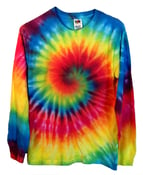Image of Tie Dye Shirt - Long Sleeve - Rainbow Spiral - 100% Cotton - Mens T-Shirt