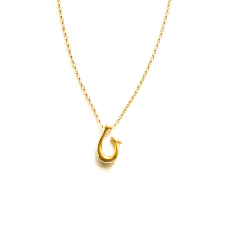 Hawaiian Fish Hook Pendant - Hawaii Gold Jewelry - Hawaiian Gold Jewelry