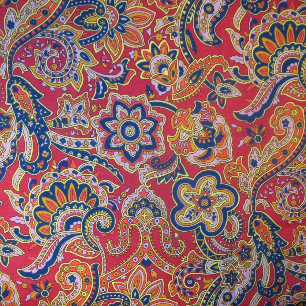 Image of Large handkerchief lush red and navy pattern