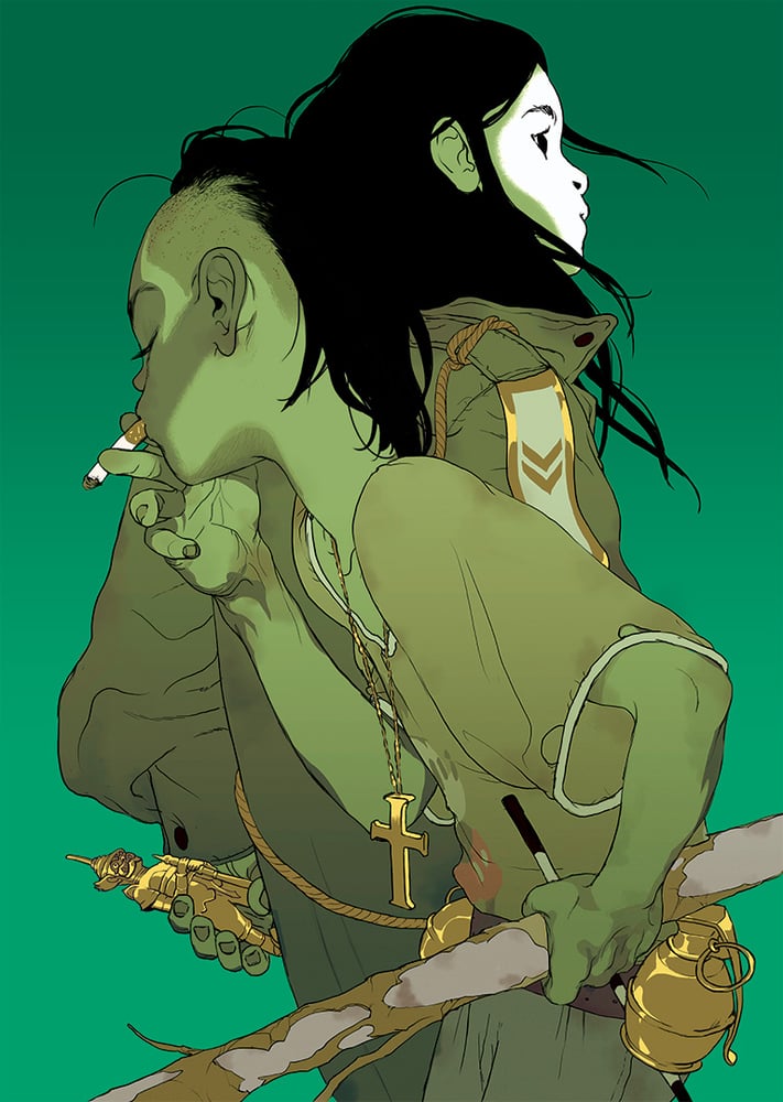 Image of Tomer Hanuka's 'The Divine' (Green Version)