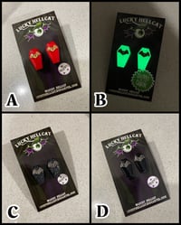 Image 1 of Select Small Bat Coffin Earrings 