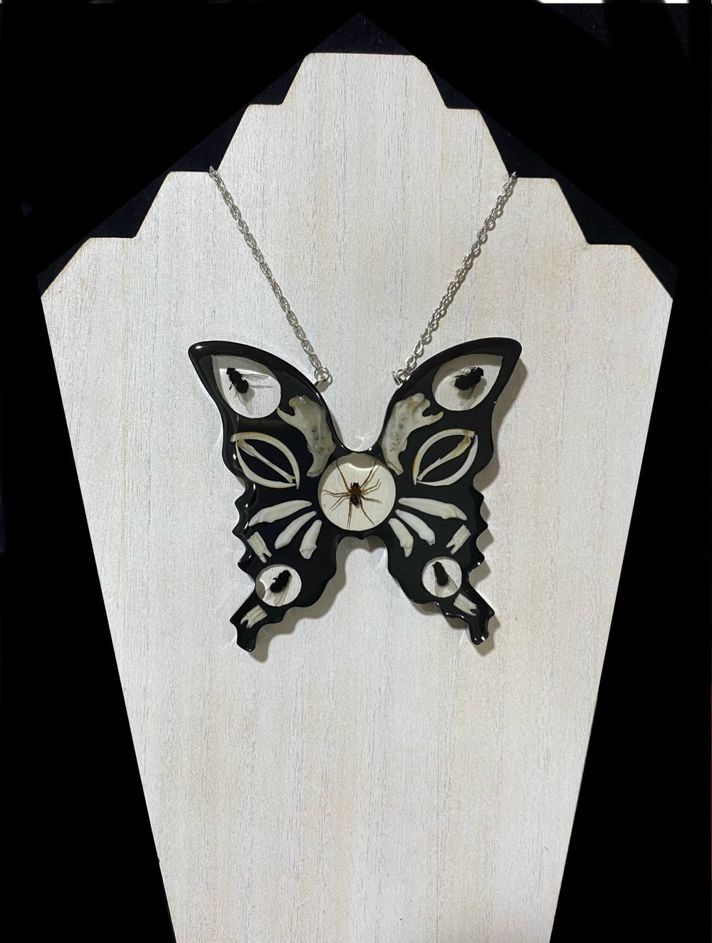 Predator and Prey Butterfly Bone Pendant 