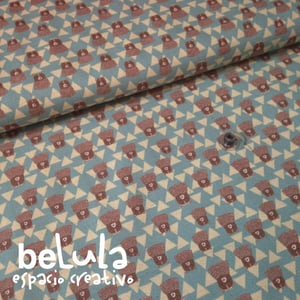Image of Tela algodón patchwork: Japonesa Osos triángulos