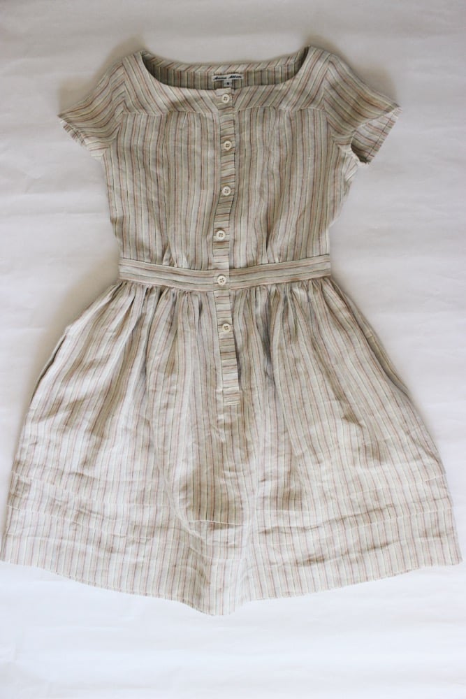 Image of Striped Linen Seaside Dress