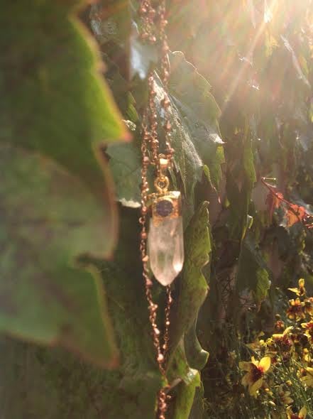 Image of Protection while building your Immune System ~ Crystal Quartz with Druzy and Pyrite Chain