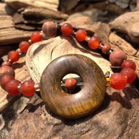 Strengthen Chi Energy ~Tiger Eye and Goldstone, Tribal Agate and African Bead Bracelet