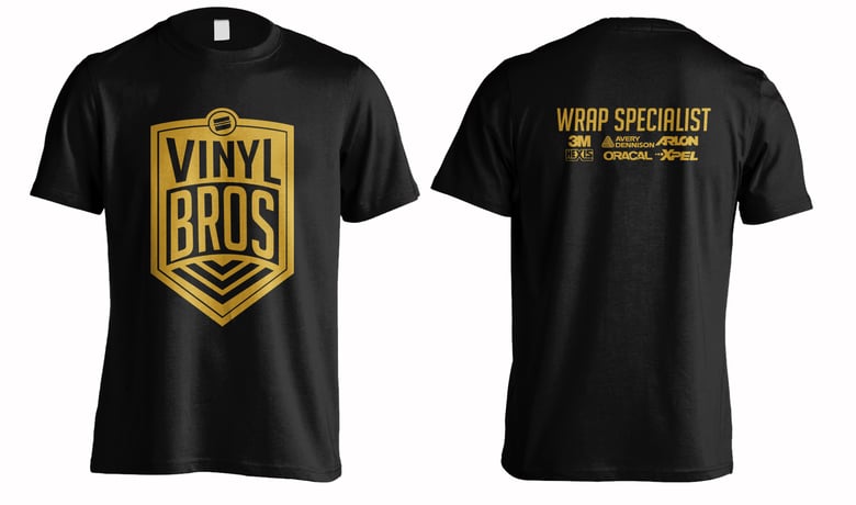 Image of Vinyl Bros T-Shirt Black and Gold