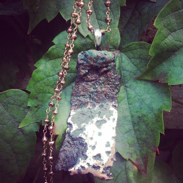 Image of Stunning Natural Michigan Float Copper Statement Piece and Pyrite Chain Necklace