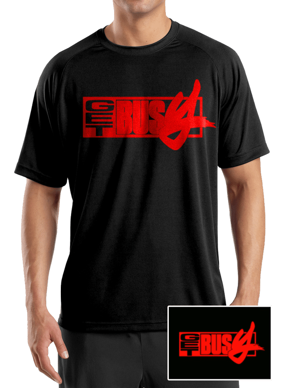 Image of T.Shirt GET BUSY Noir /logo Rouge