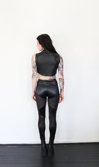 Image 3 of Double panel with burned out velvet leggings 