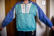 Image of 80s Blue & Green Patterned Sport Jacket - L