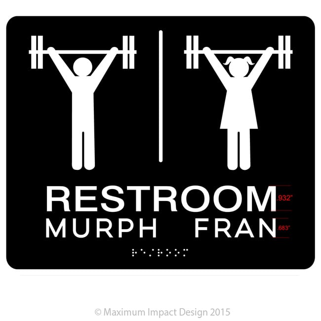 Image of CF Restroom Signage Murph and Fran ADA Compliant