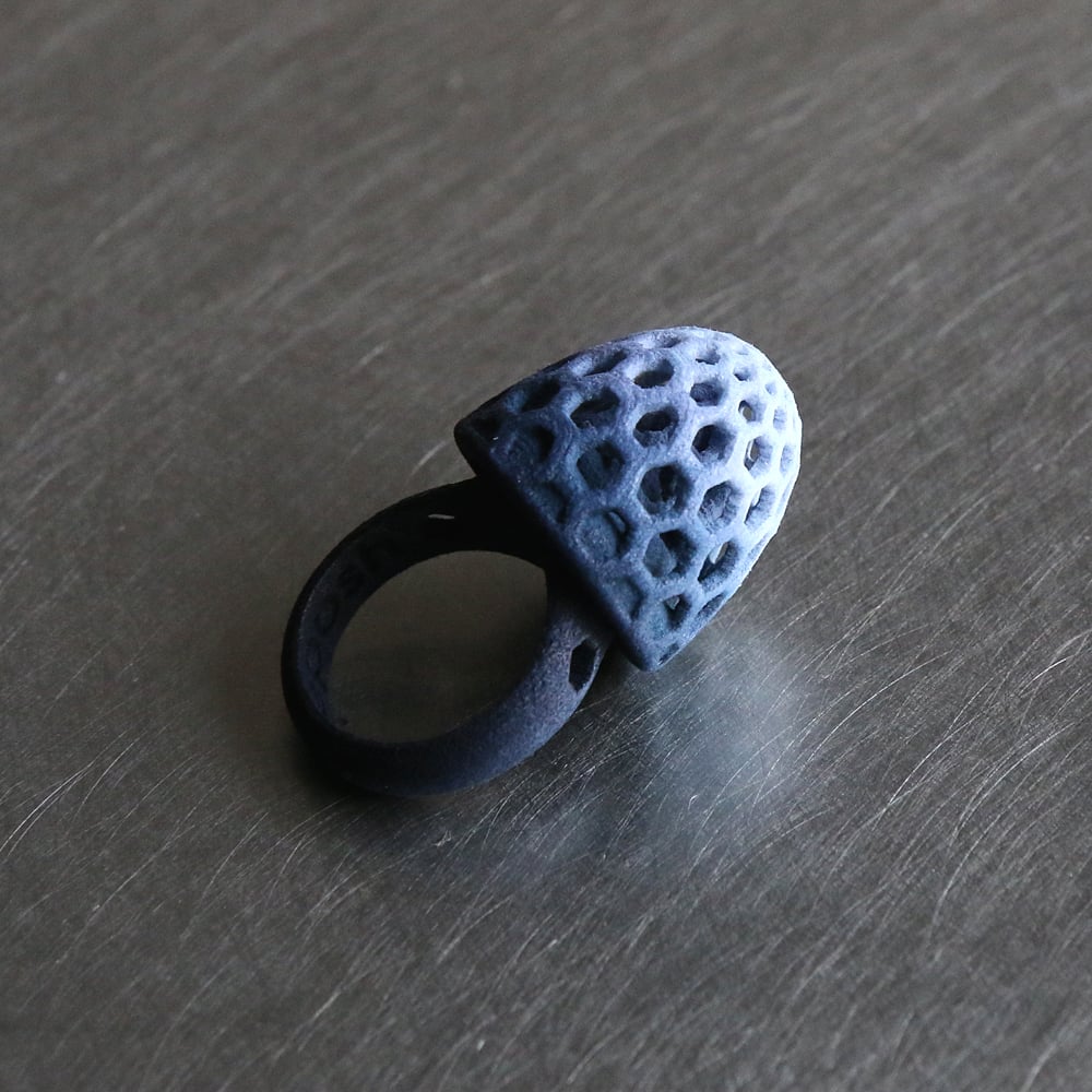 Image of 3D printed rings Delft Blue 