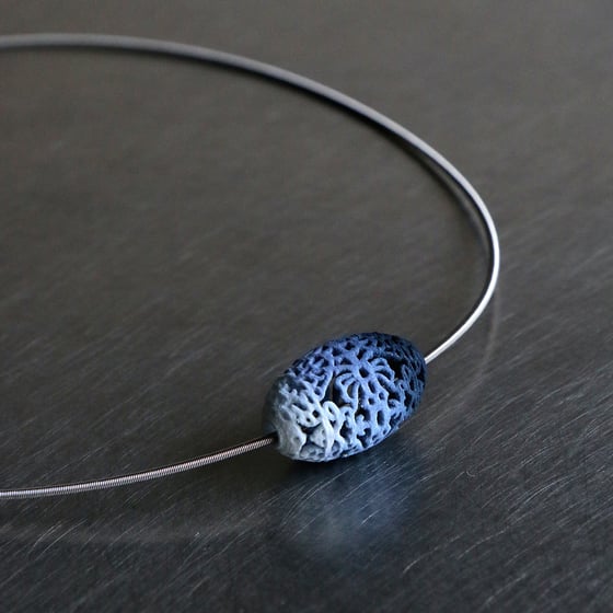 Image of 3D printed bead Delft Blue 