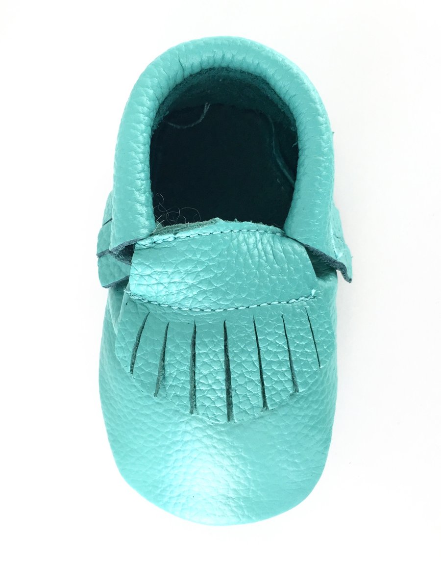 Image of |||IN STOCK||| 'Verano' Aqua Moccasins • 100% Genuine Leather