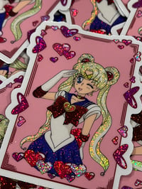 Image 5 of Moonie Heart Sticker / Partially Pixie-Dust Glitter 