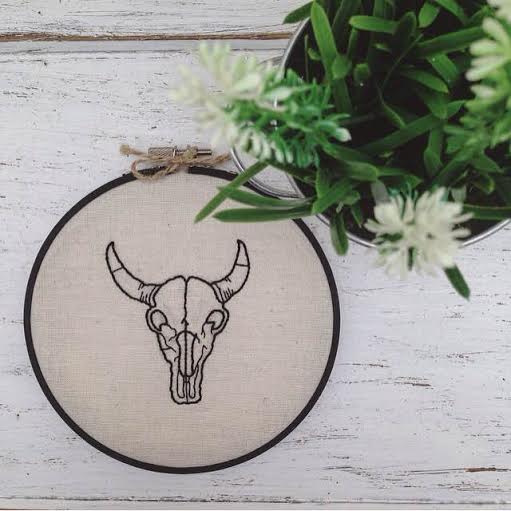 Image of Cow skull hoop