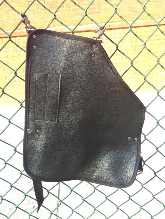 Image of Black leather leg apron