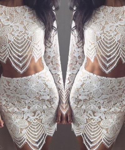 Image of Fashion embroidery two-piece dress HBF45CF