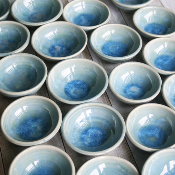 Small Prep Bowls in White/Blue  Handmade Snack Bowls – Sabine Schmidt  Pottery