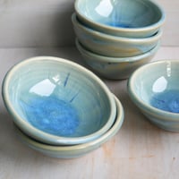 Image 3 of Small Ceramic Bowl, Sea Glass Blue Pottery Prep Bowl, Handcrafted Made in USA