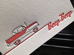 Image of Letterpress Beep Beep Nash Metropolitan Stationery