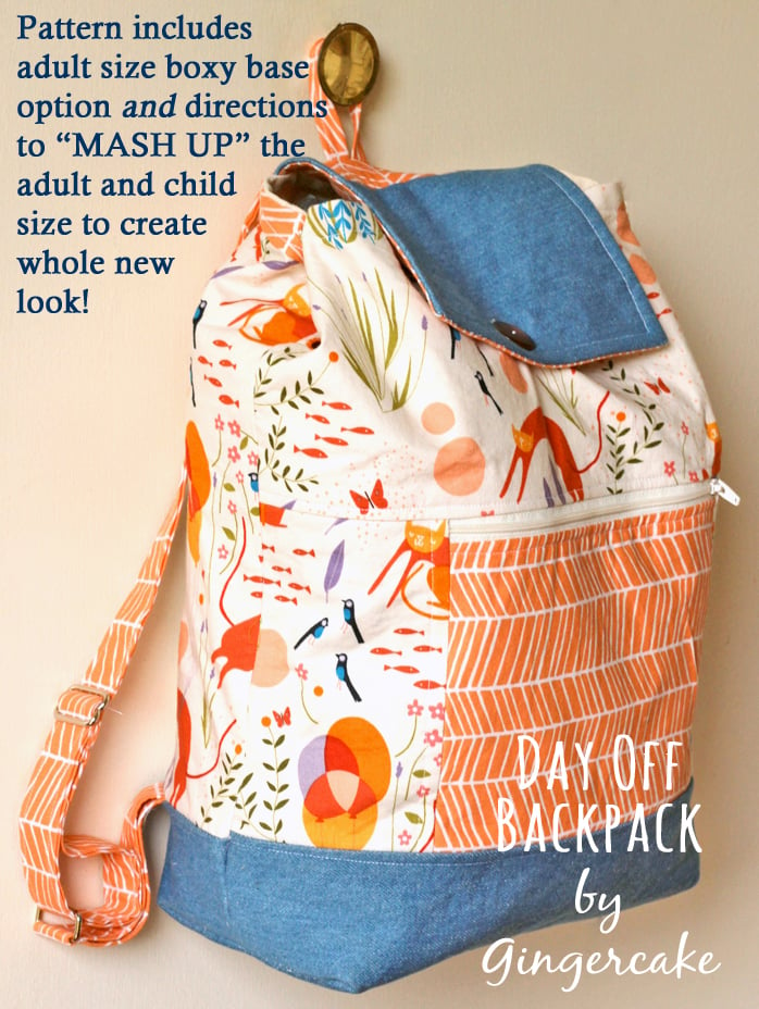 Day Off Back Pack PDF Sewing Pattern Adult and Child Size NEW!!!