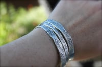 Image 3 of sterling silver love quote cuff  with engraved feather 