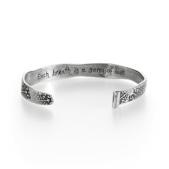 Image of sterling silver Rumi quote cuff 