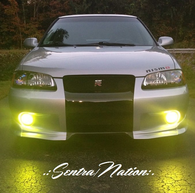 Image of (All Sentras) JDM Inspired Frosted Yellow Tinted Foglight Inlays(B14,B15,B16)