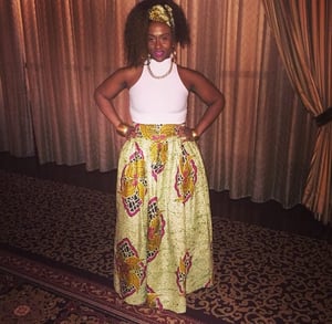 Image of Long Ankara maxi skirt