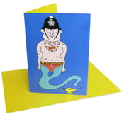 Image of Policeman Genie (greeting card)