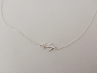 Image of Simple Silver Anchor Necklace