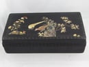 Image of VINTAGE CHINESE ZITAN WOOD RECTANGLE BOX: BIRD & FLORAL INLAY