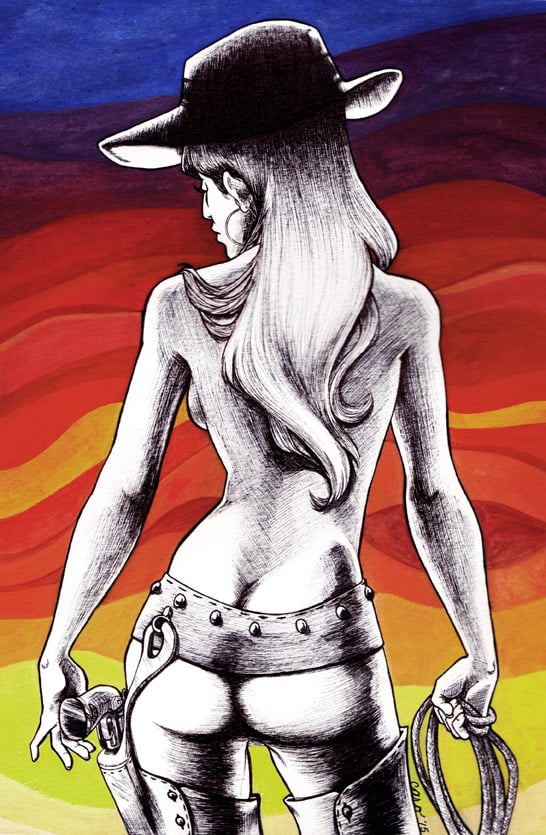 Image of Sunset Cowgirl (9x12 Original Painting)