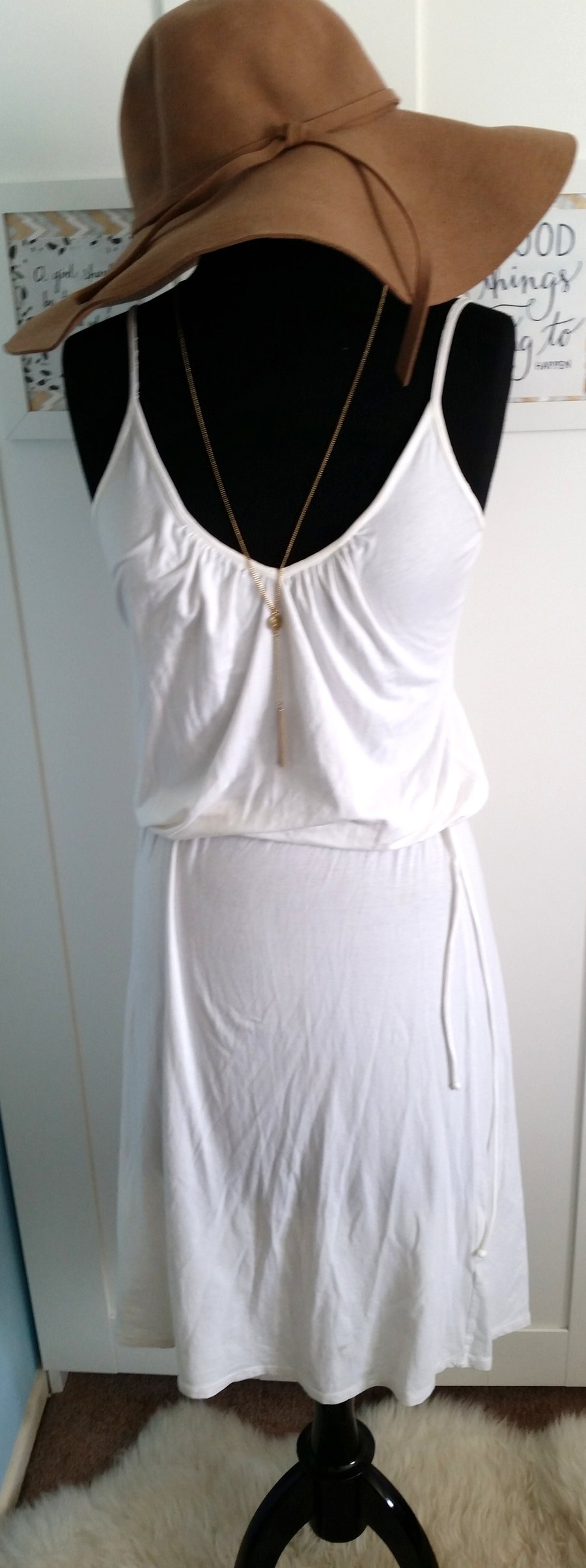 Image of white cotton tank sundress