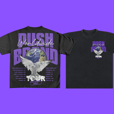 Image of World Tour T Shirt Black & Purple
