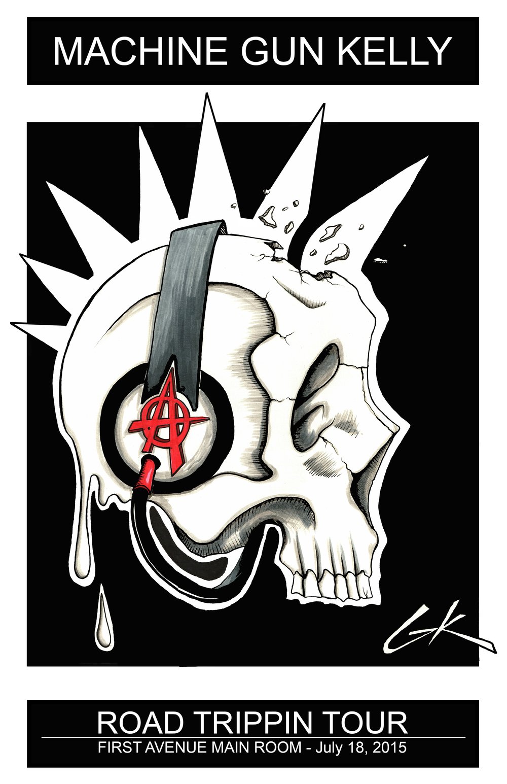 Image of MGK Skull Concert Poster 11" X 17"