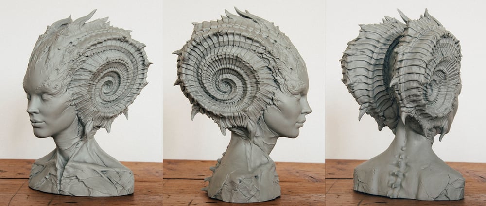 Image of Caracolilla bust 8 inch resin kit 