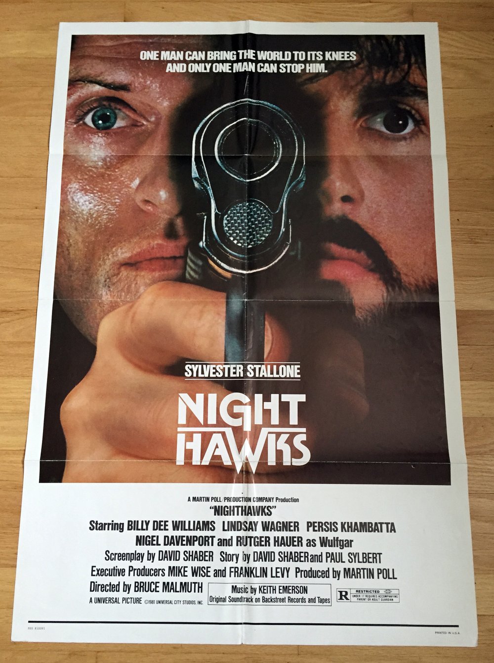 1981 NIGHT HAWKS Original U.S. One Sheet Movie Poster