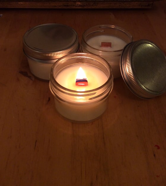 Image of Small Wooden Wick Soy Candle 2.5oz