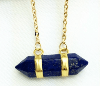 Image of Lapis Lazuli Hexagonal Crystal necklace