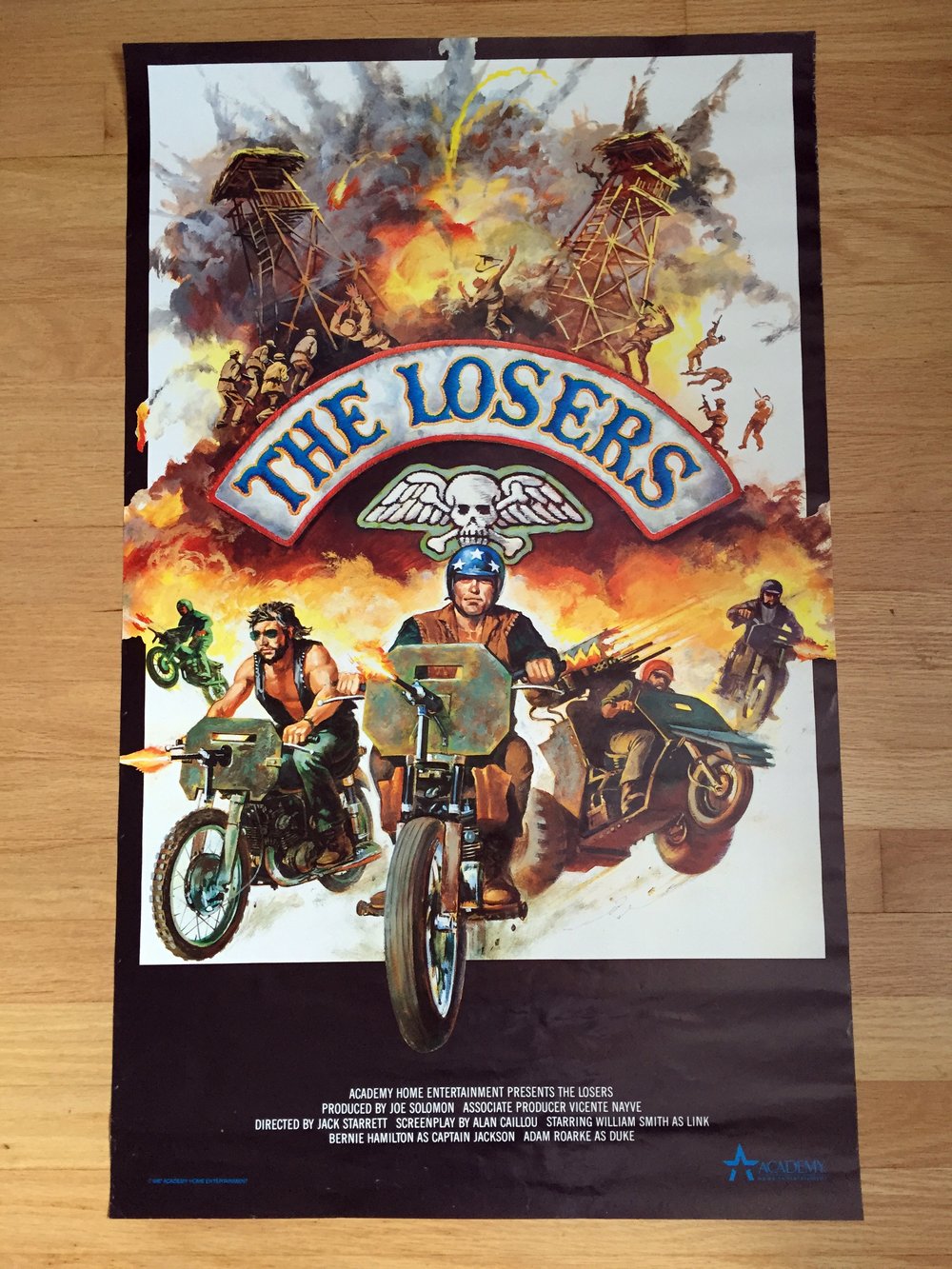 1987 THE LOSERS Academy Home Entertainment Video Promo Poster