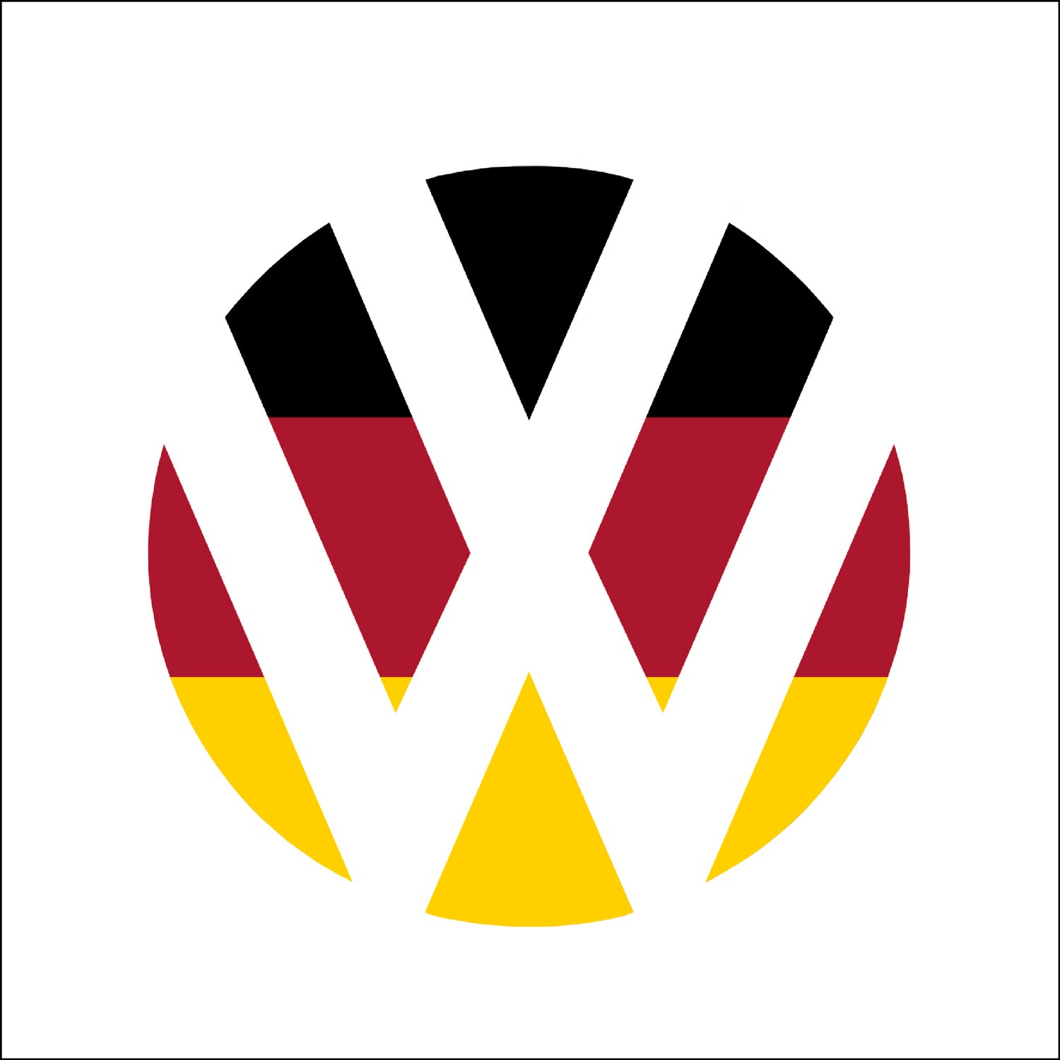 Image of Rear Badge Vinyl -Sticker bomb-German Flag-Carbon Fiber-White fits: MK6 Jetta SportWagen