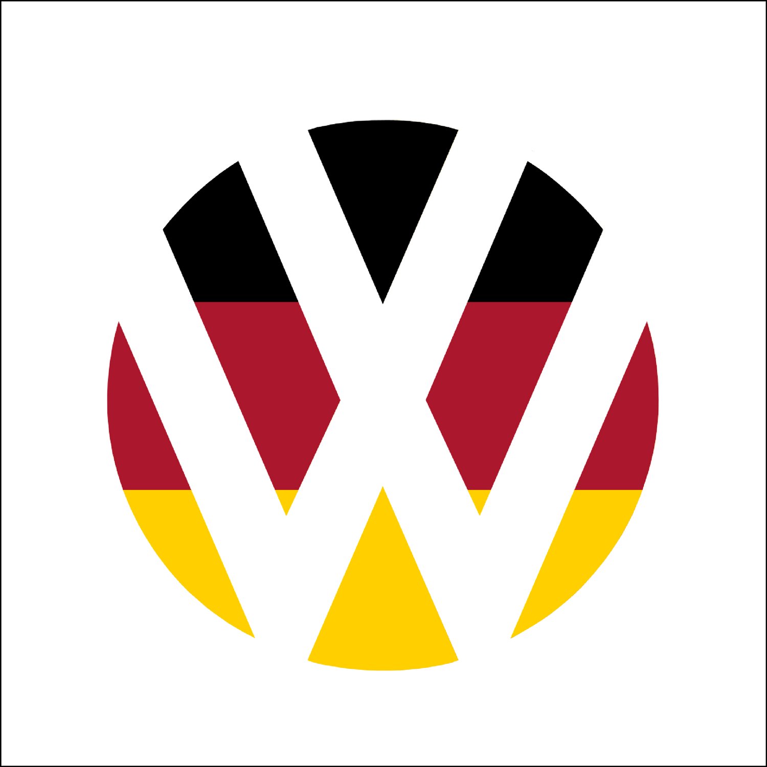 Image of Rear Badge Vinyl -Sticker bomb-German Flag-Carbon Fiber-White fits: Volkswagen Passat (2013+)