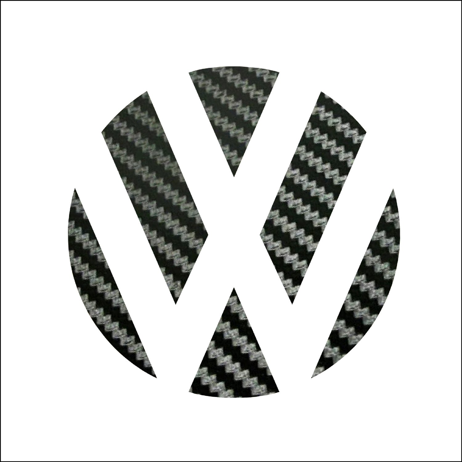 Image of Rear Badge Vinyl -Sticker bomb-German Flag-Carbon Fiber-White fits: Volkswagen Passat (2013+)