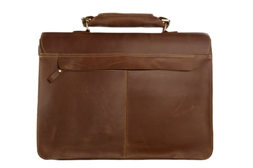 Image of Handmade Italian Full Grain Vintage Brown Leather Briefcase Men Messenger Bag Laptop Bag 1031