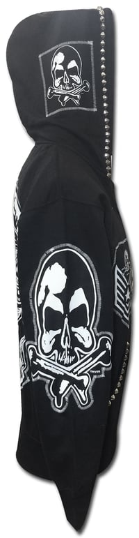 Image 3 of Sargeant Skull Studded Hoodie