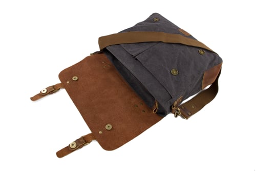 Image of Handmade Canvas Leather Bag Briefcase Messenger Bag Shoulder Bag Laptop Bag 1807